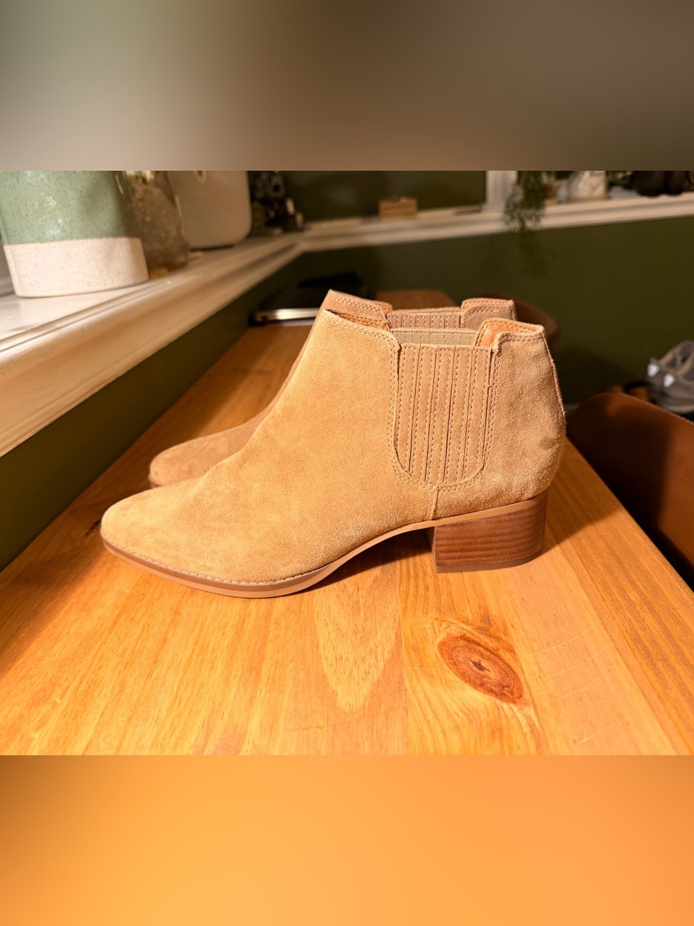 Franco Sarto Suede Ankle Booties NWOT - Picture 3 of 5